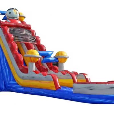 commercial 19ft inflatable Astronaut Space Adventure water slides with pool waterslide for party business