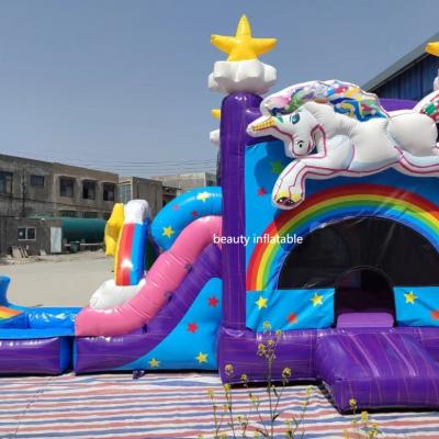 Commercial Inflatable unicorn Bounce House slide combo jumping castle Inflatable Bouncer