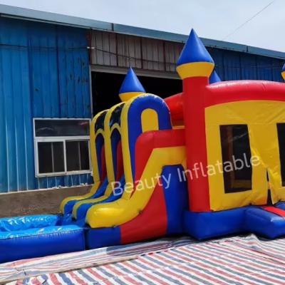 cheap double lane combo inflatable bouncer with slide bounce house castle combo for sale